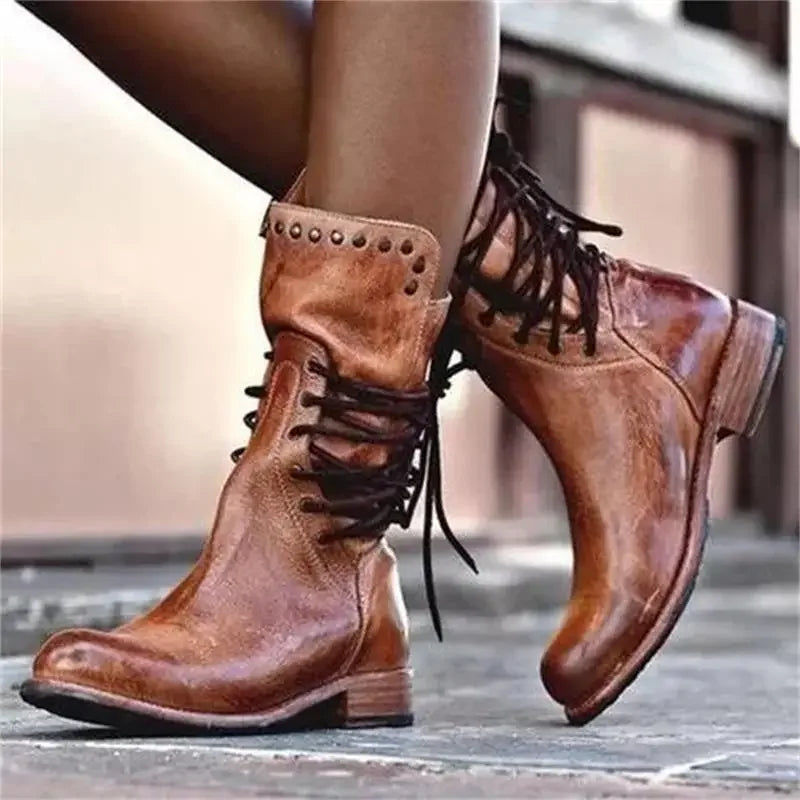 2025 New fashion motorcycle ankle boots for women autumn winter fashion women's boots pu leather shoes Big Size 35-43