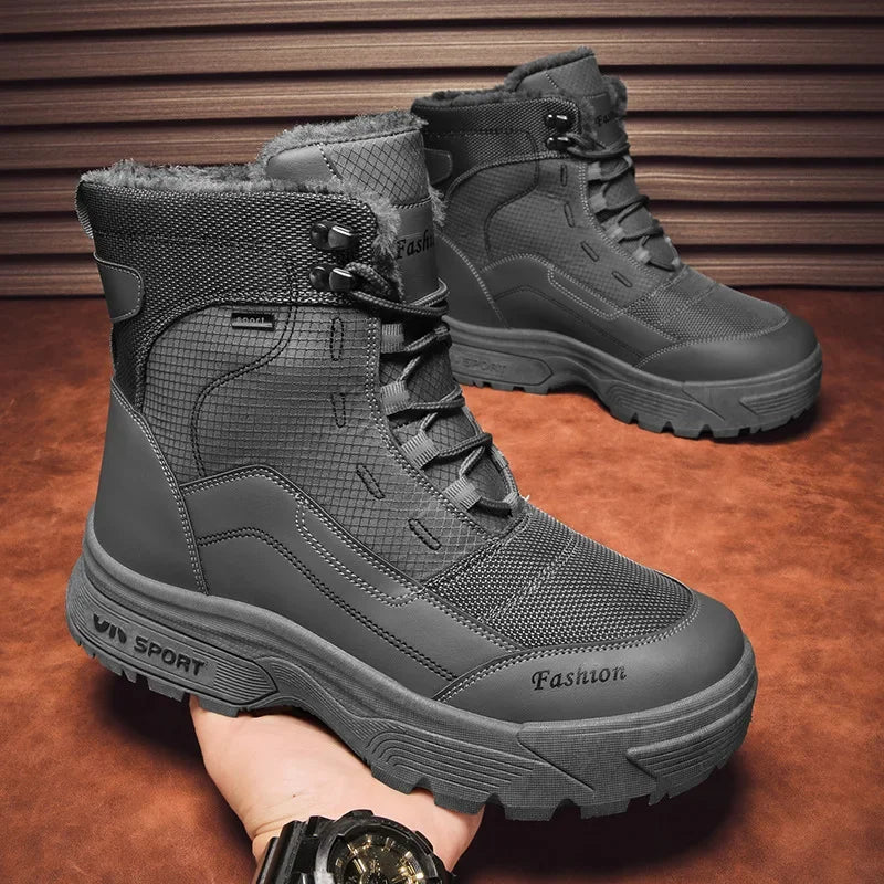 Winter Warm Men Boots Platform Boots High Top Men's Cotton Shoes Non-slip Working Ankle Boots for Men 2024 Short Plush Snow Boot