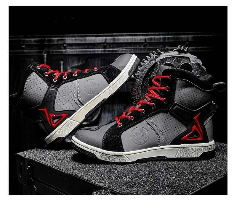 Motorcycle Shoes Men Motocross Boots Motobiker Racing Shoes Toe Cap Hardening Protective Cycling Shoes Summer Breathable Sneaker