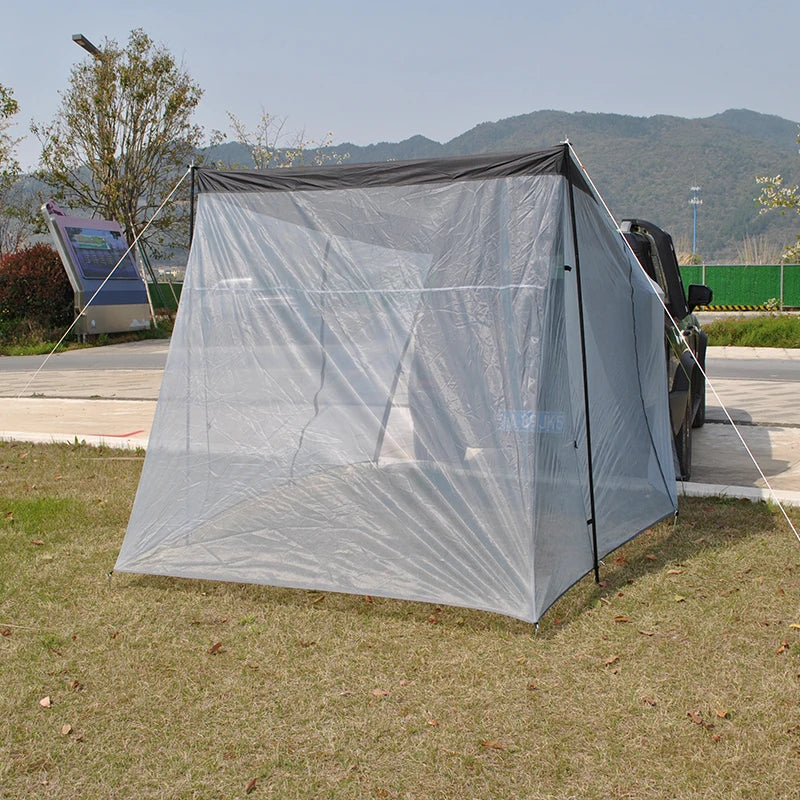 SUV Rear Tent with Mosquito Net – 4-Person Sun Shelter & Quick-Setup Car Canopy for Family Camping, Outdoor Adventures