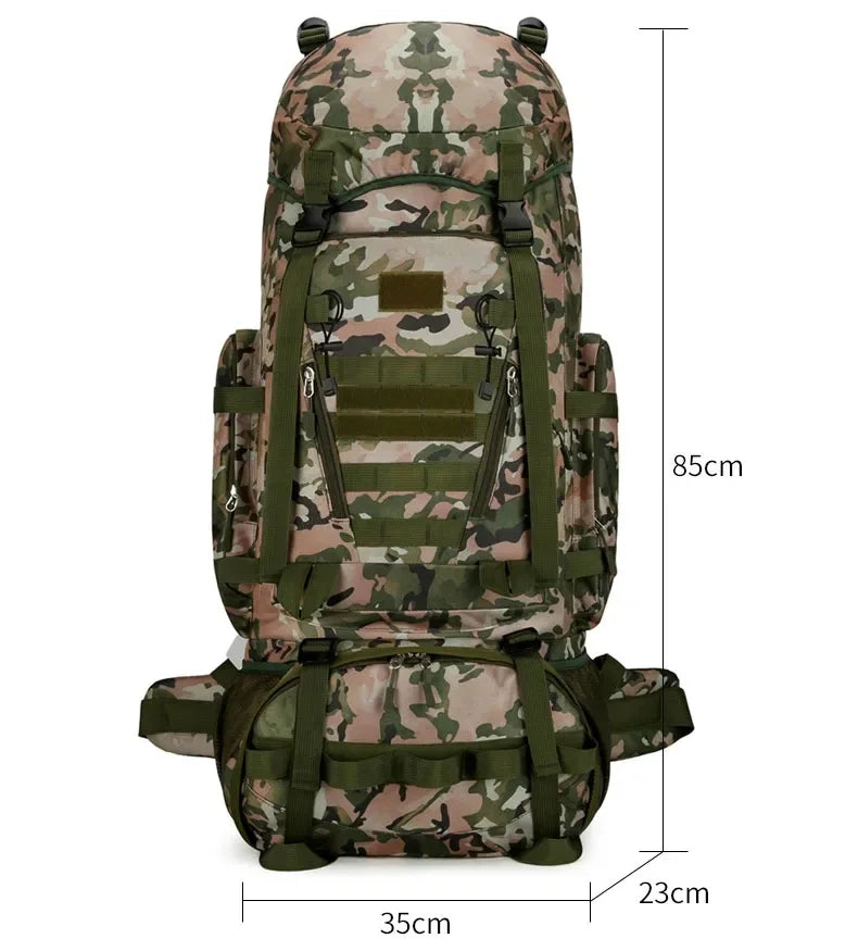 90L Travel Bag Camping Backpack Tactical Hiking Climbing Bags Mountaineering Large Sport Knapsack Outdoor Men Luggage Rucksack