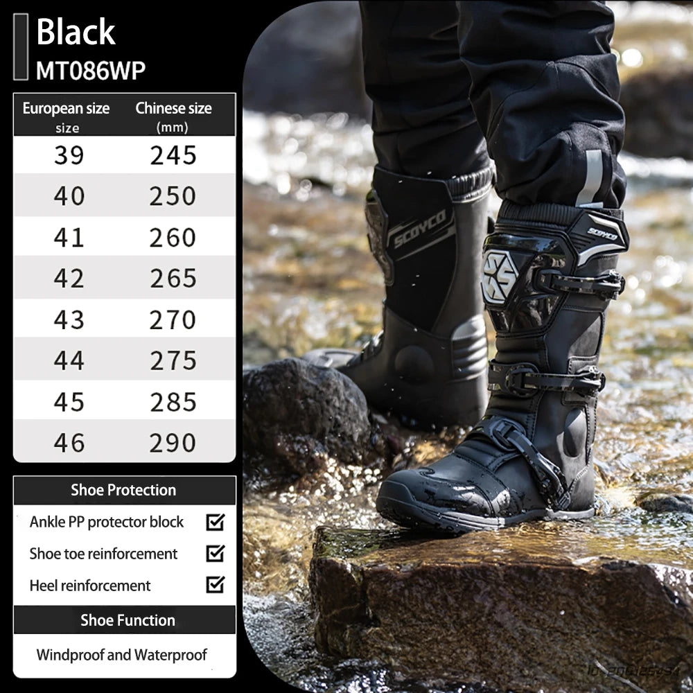 Motorcycle Boots Non-slip Windproof Waterproof Motocross Boots Professional Protective Racing Off-road Shoes All Seasons