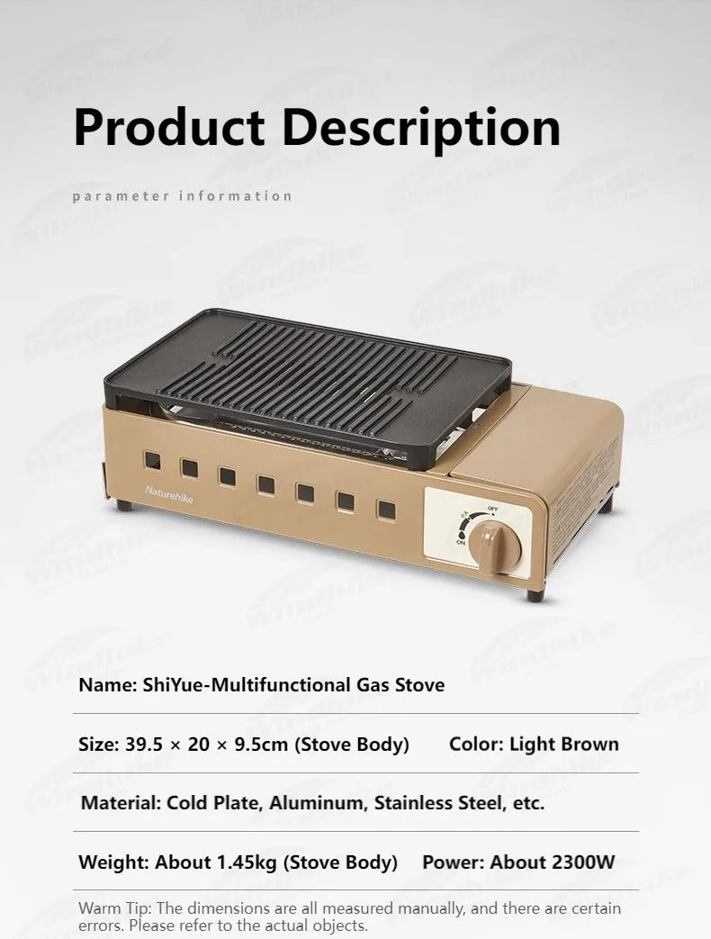 Naturehike Camping Gas Stove Burner 2300W Strong Fire Cooking Furnace Outdoor Picnic Barbecue Fry Grill Boil Pot Pan Portable