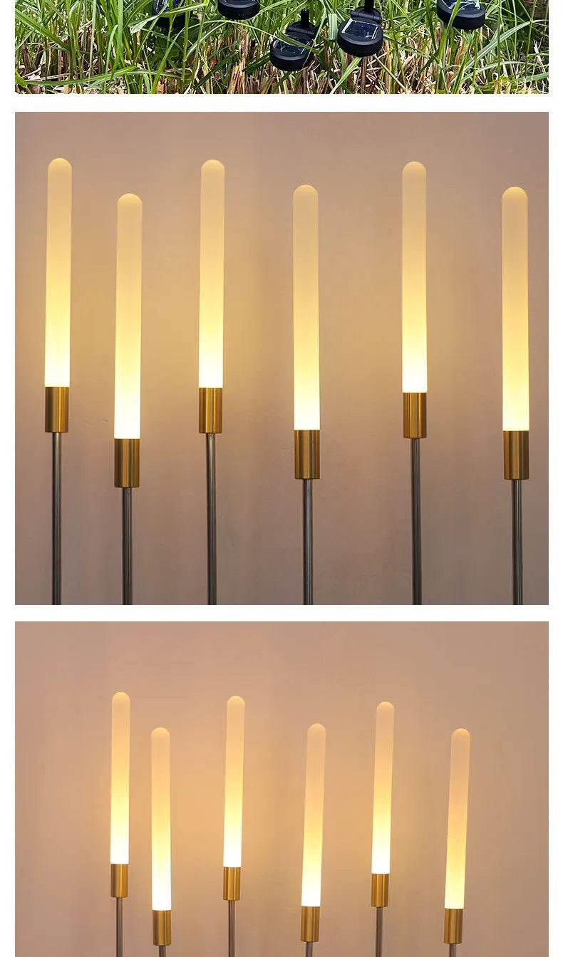 Solar Powered Luminous Reed LED Underground Lamps Outdoor Decorative Flower Stake for Yard Lawn Gardening Garden & Christmas