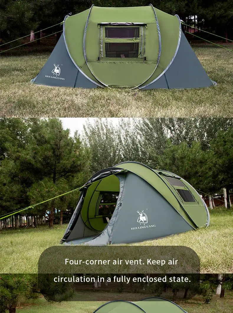HUI LINGYANG throw tent outdoor automatic tents throwing pop up waterproof camping hiking tent waterproof large family tents