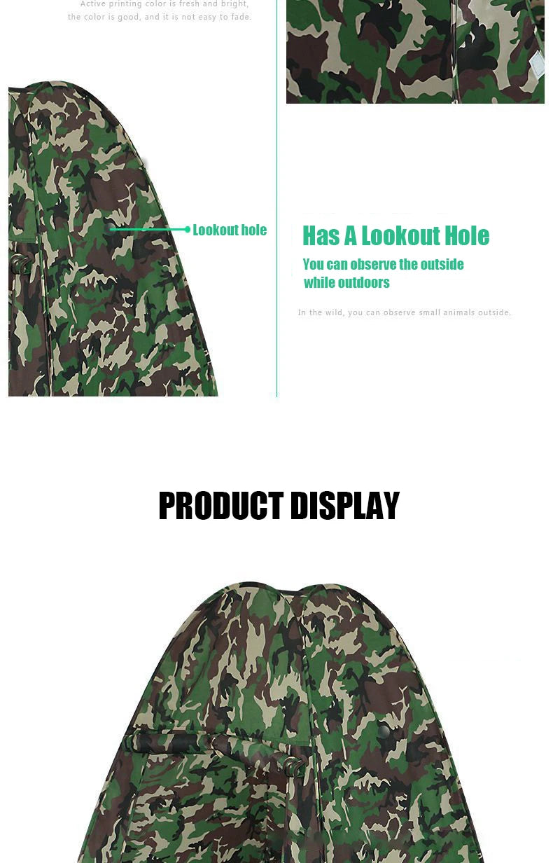 EMER Outdoor Camouflage Bird Watching Camping Tent Portable Play House  Children's Tent for Outdoor Shade Sports Beach Air Tent