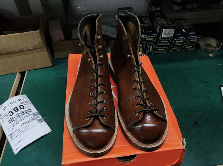 Mens British Wind Retro Boots Motorcycle Short Boots Men's Leather Boot Casual Work Shoes Men Women's Tide Chelsea Boots