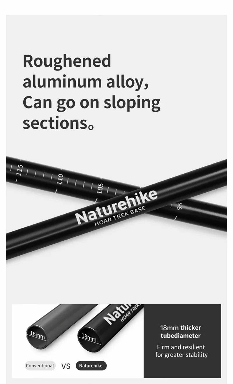 Naturehike Folding Trekking Pole Foldable Walking Stick for Walk Climbing Retractable 3 Sections Telescopic 6061 Aluminum Alloy