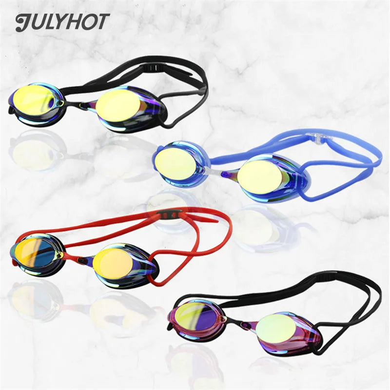 Professional Competition Swimming Goggles Plating Anti-Fog Waterproof UV Protection Silica Gel Diving Glasses Racing Spectacles
