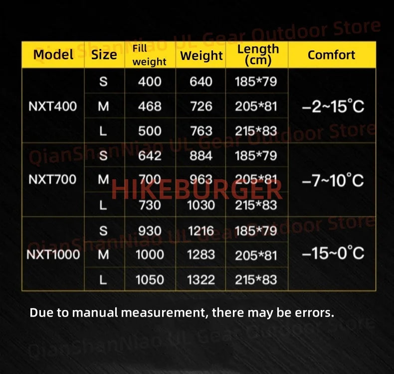 Ice Flame NXT 800FP Sleeping Bag Outdoor Camping Mummy Down Sleeping Bag Ultralight Trekking Mountaineering 10D Sleeping Bag