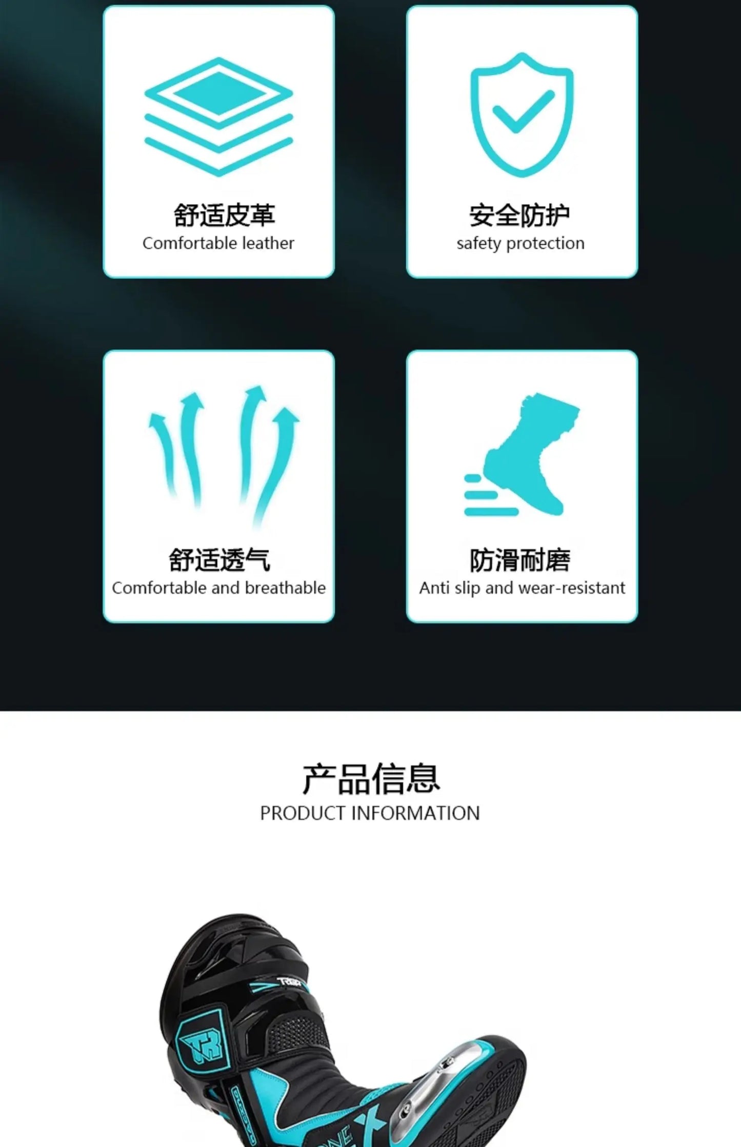 Professional Motorcycle Boots Waterproof Motocross Boots Non-slip Motorcycle Off-road Shoes Motorcycle Protective For 4 Season