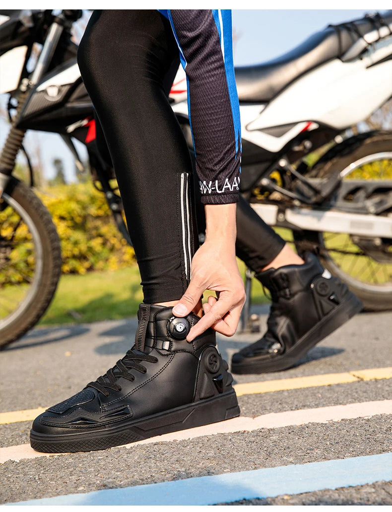 New Men's Motorcycle Shoes Outdoor Breathable Waterproof Men Motorcycle Boots Motos and Bike Riding Ankle Boot Motocross Shoes