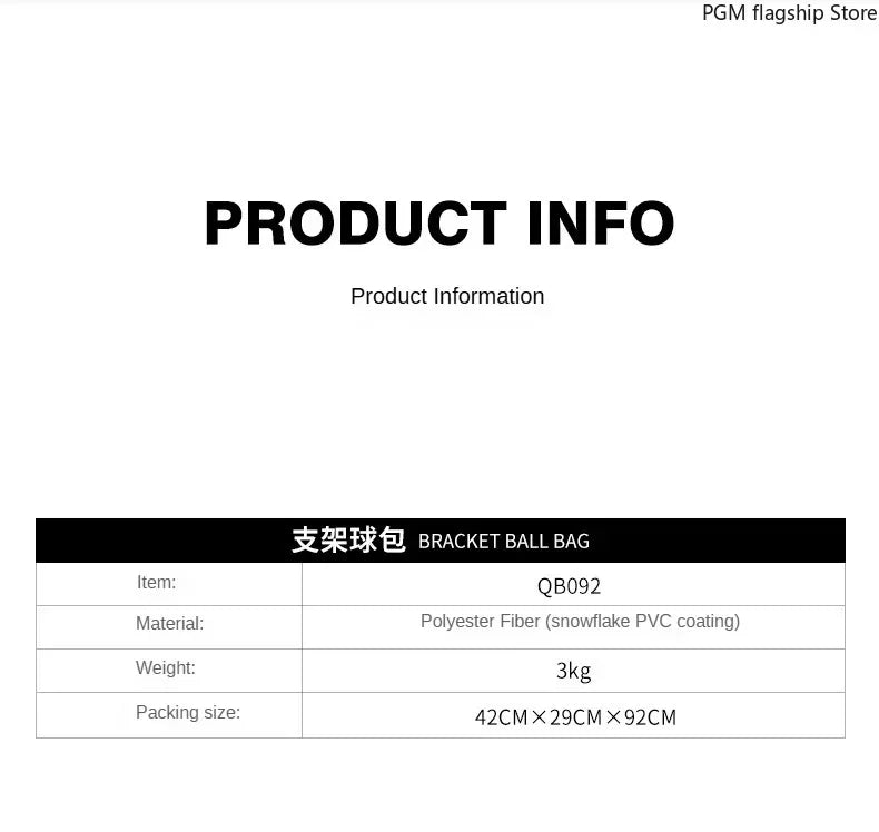 PGM Men's Golf Stand Bag, Stable Waterproof Stand Bag, Ultra-light Portable Golf Bag QB092