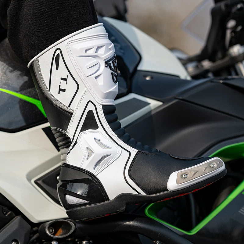 Tiger T1 Motorcycle Riding Shoes Long Protective Riding Boots Racing Shoes All Seasons Wear-resistant Anti Slip Motorcycle Boots
