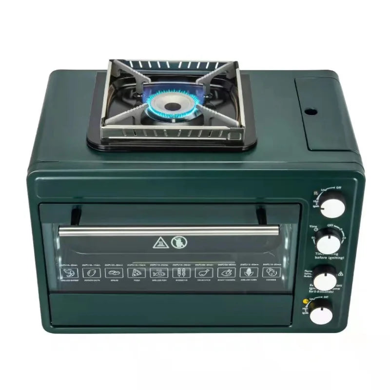 Household Multifunctional Outdoor Gas Pizza Oven Camping Gas Stove 2-in-1 Box Oven Portable Small Baking Oven