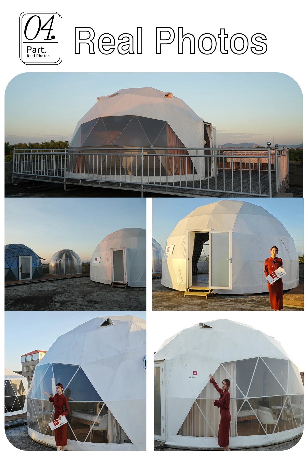 【Global Shipping】 Geodesic Dome Tent Spherical Tent Hotel Resort Outdoor Luxury Glamping Dome Transparent Starry Sky Tent