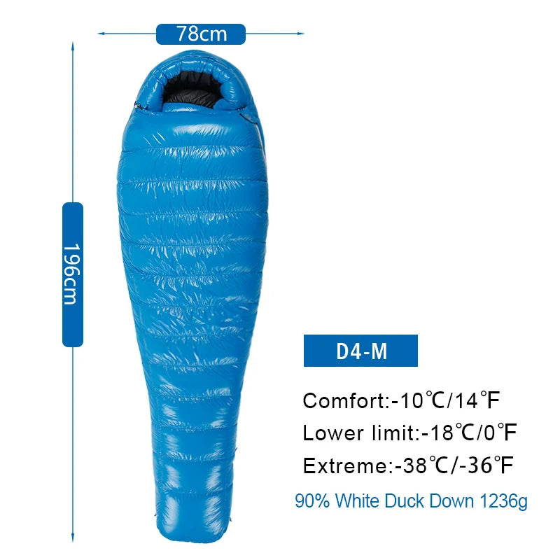 AEGISMAX D Duck Down Sleeping Bag Outdoor Camping Ultralight Mummy Stype Nylon Bag