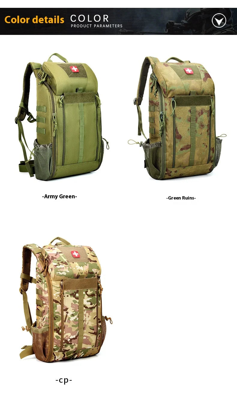 Tactical Medical Backpack MOLLE Detachable Med Kit - Quick-Access Military Survival Emergency Pack for Camping First Aid