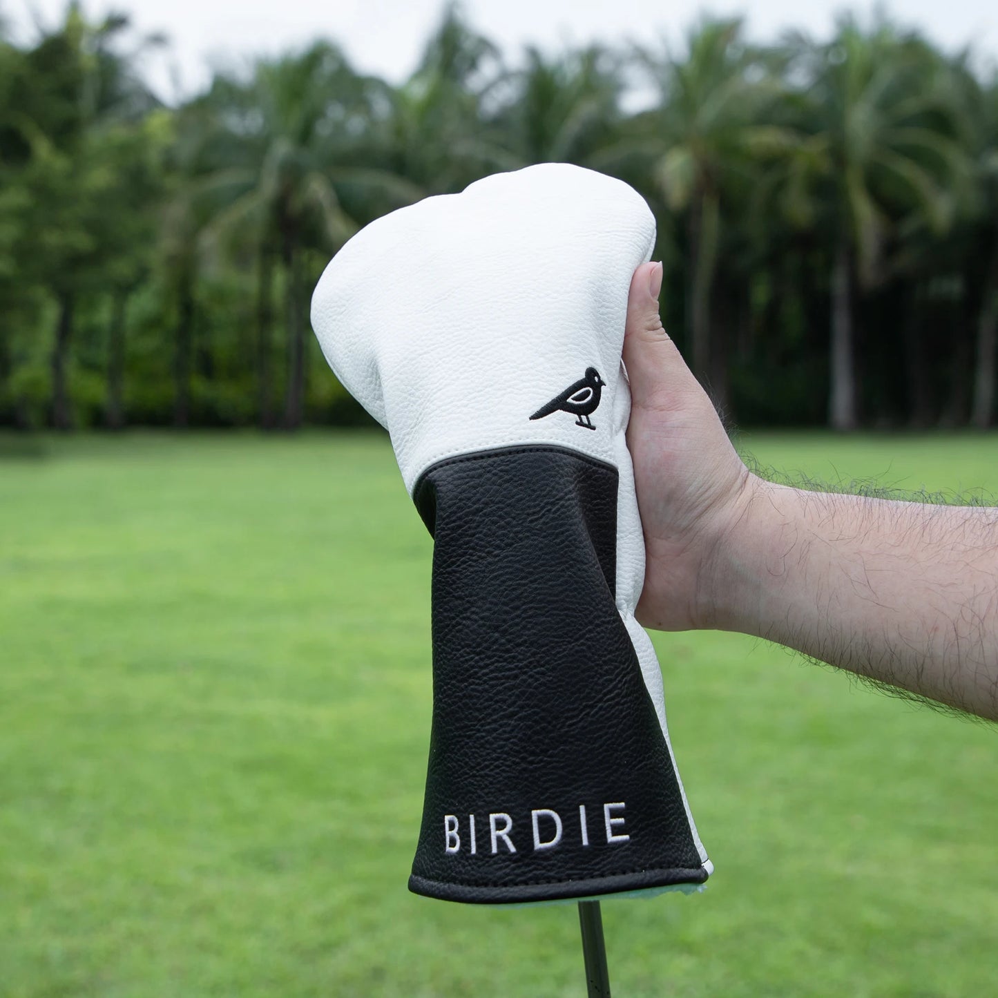 White Premium Leather Birdie Golf Head cover Elegant EmbroideryHigh Quality Golf club Driver Head Covers Fariway Wood CoversHybr