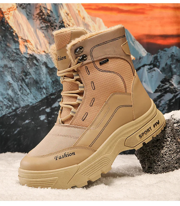 Winter Warm Men Boots Platform Boots High Top Men's Cotton Shoes Non-slip Working Ankle Boots for Men 2024 Short Plush Snow Boot