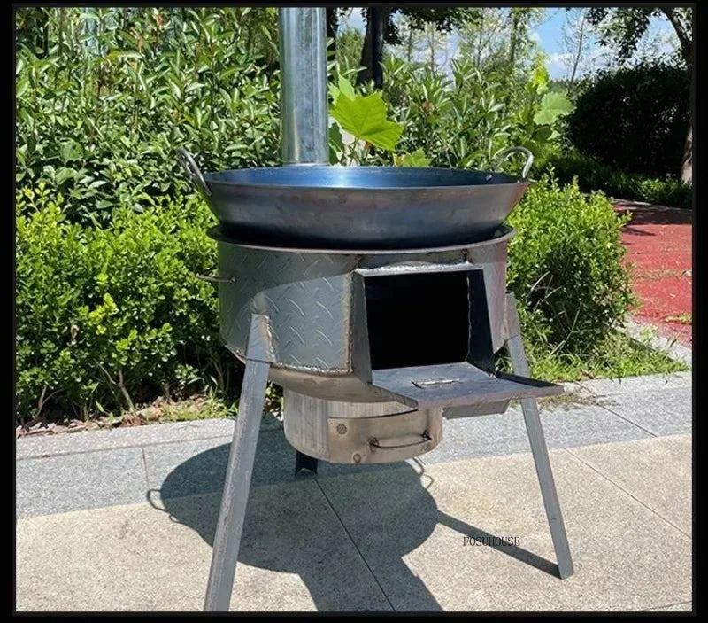 Chimeneas Camping Fire Pit Outdoor Grill Stand Camping Stove Heating Wood Fire Stove Household Rural Portable Brazier Stove