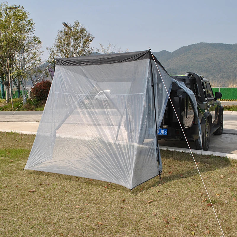 SUV Rear Tent with Mosquito Net – 4-Person Sun Shelter & Quick-Setup Car Canopy for Family Camping, Outdoor Adventures