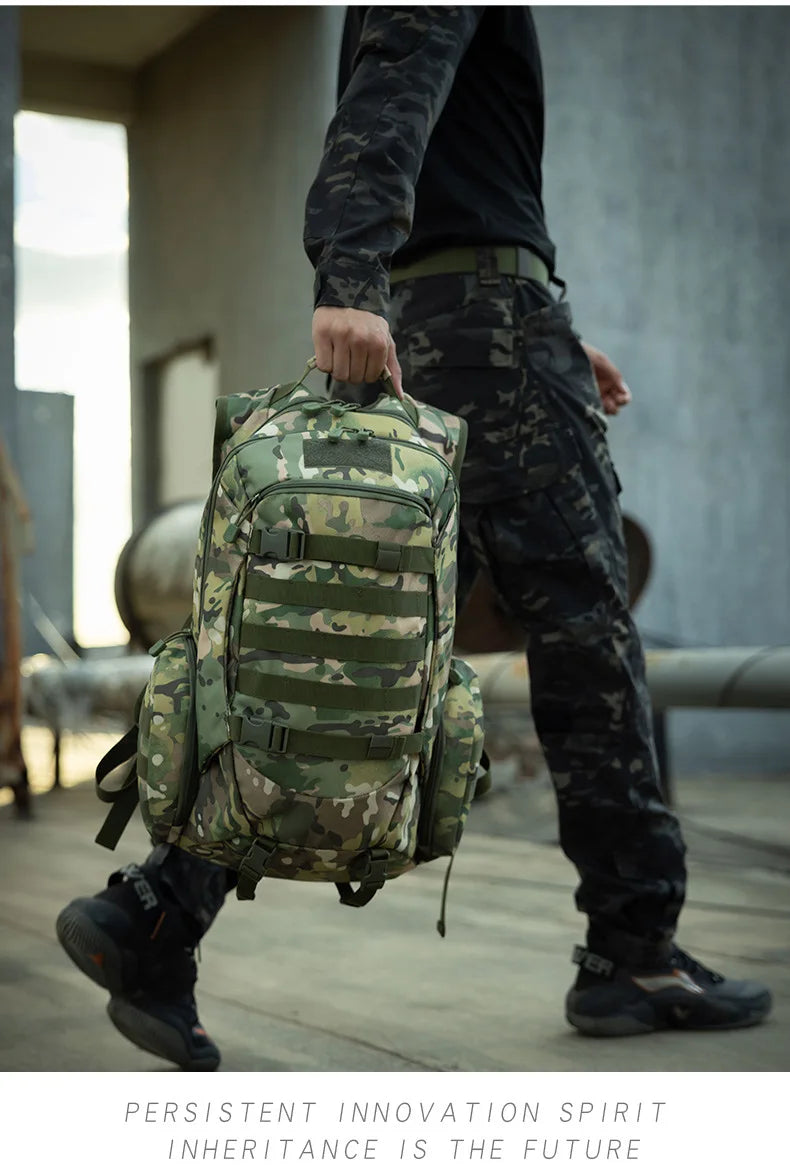 55L Tactics Backpack High Capacity Camping Backpacks Outdoor Army Camouflage Shoulder Bag Multifunction Fashion