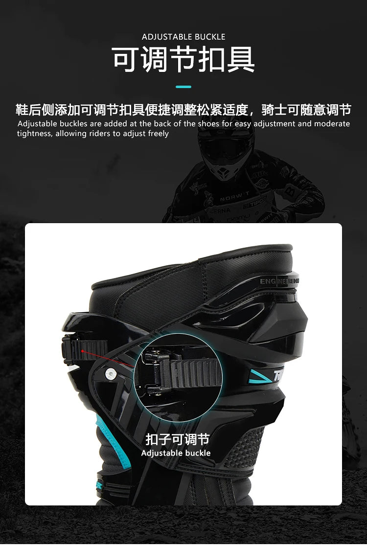 Professional Motorcycle Boots Waterproof Motocross Boots Non-slip Motorcycle Off-road Shoes Motorcycle Protective For 4 Season