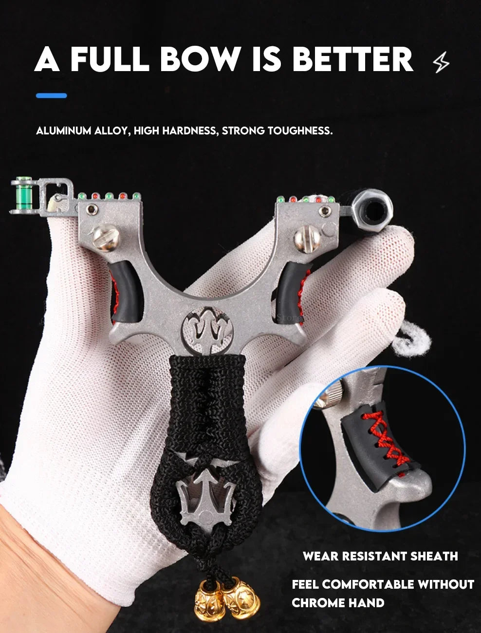 High precision Hunting Laser Alloy Slingshot with Rubber Band Outdoor Sports Hunting Shooting Catapult accessories