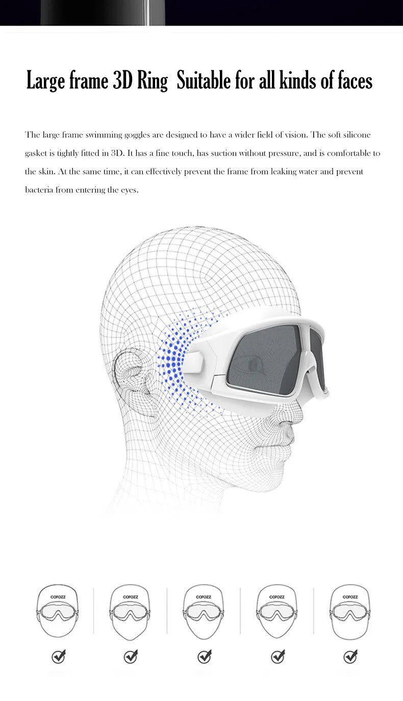 Queshark Men Women Adult -1.5 To -10.0 Myopia Swim Eyewear Silicone  Anti Fog Swimming Goggles Custom Different  Left Right Eyes