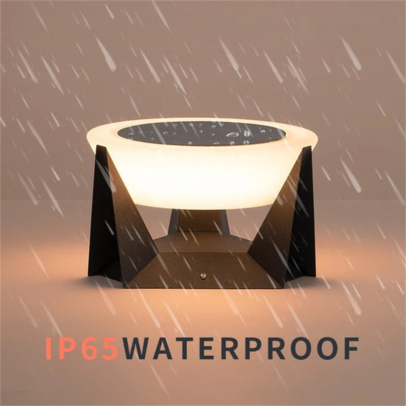 LED Solar Light Outdoor Garden Column Lamps Post Lights Waterproof Fence Gate Cap Lighting Lantern Head Fixture Patio Decoration