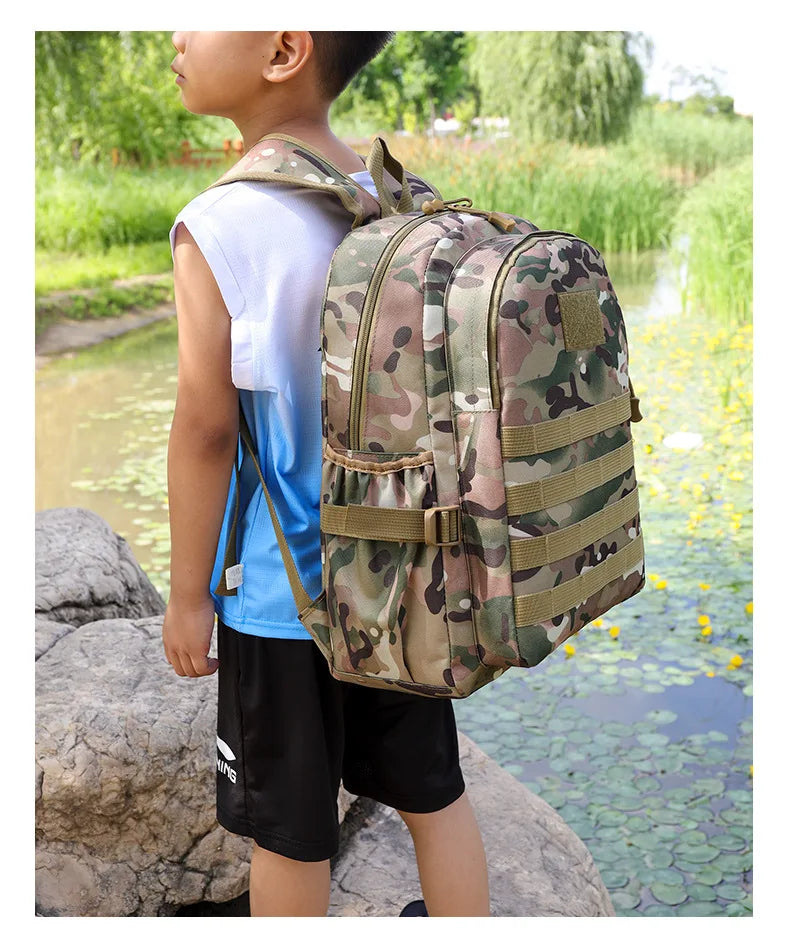 Children Tactical Backpack Small Student School Bag Kids Outdoor Hiking Travel Sports Backpack Summer Camp Camouflage Rucksack