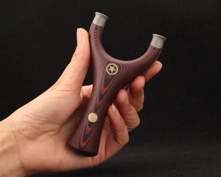 Powerful Titanium Steel + G10 Patch Slingshot Set Smooth Support Head Five-star Catapult Hunting Bow Outdoor Shooting Sport Tool