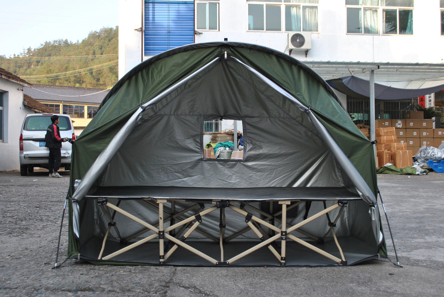 Durable Cot Tent for Camping, Light Weight, Backpacking Tent, Solo, 4000mm Camping Cot Package Not Include