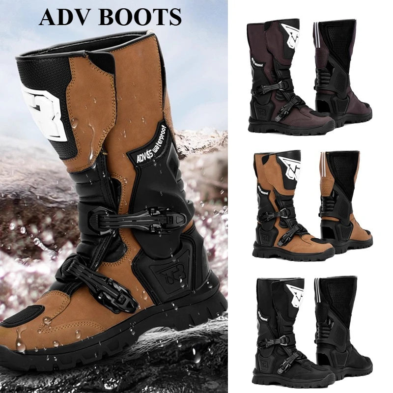 2025New Tiger G5 ADV Motorcycle Boots Black Khaki Off-road Rally Boots Microfiber Waterproof Bota Masculina Adventure Bike Botas