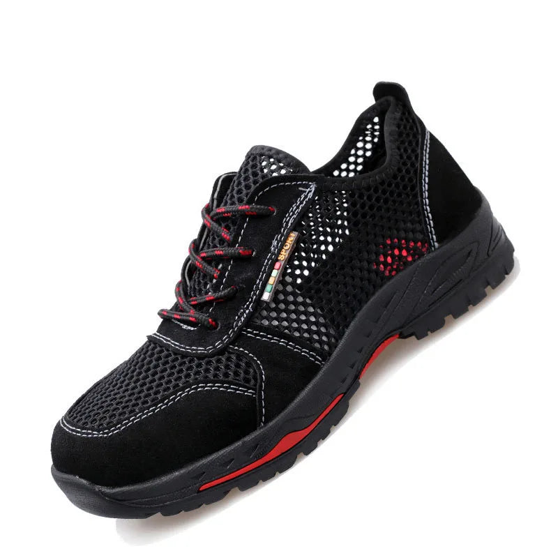Summer Men Safety Shoes Anti-Smash Indestructible Shoes Breathable Mesh Work Shoes Men Women Work Sneakers Light Steel Toe Shoes