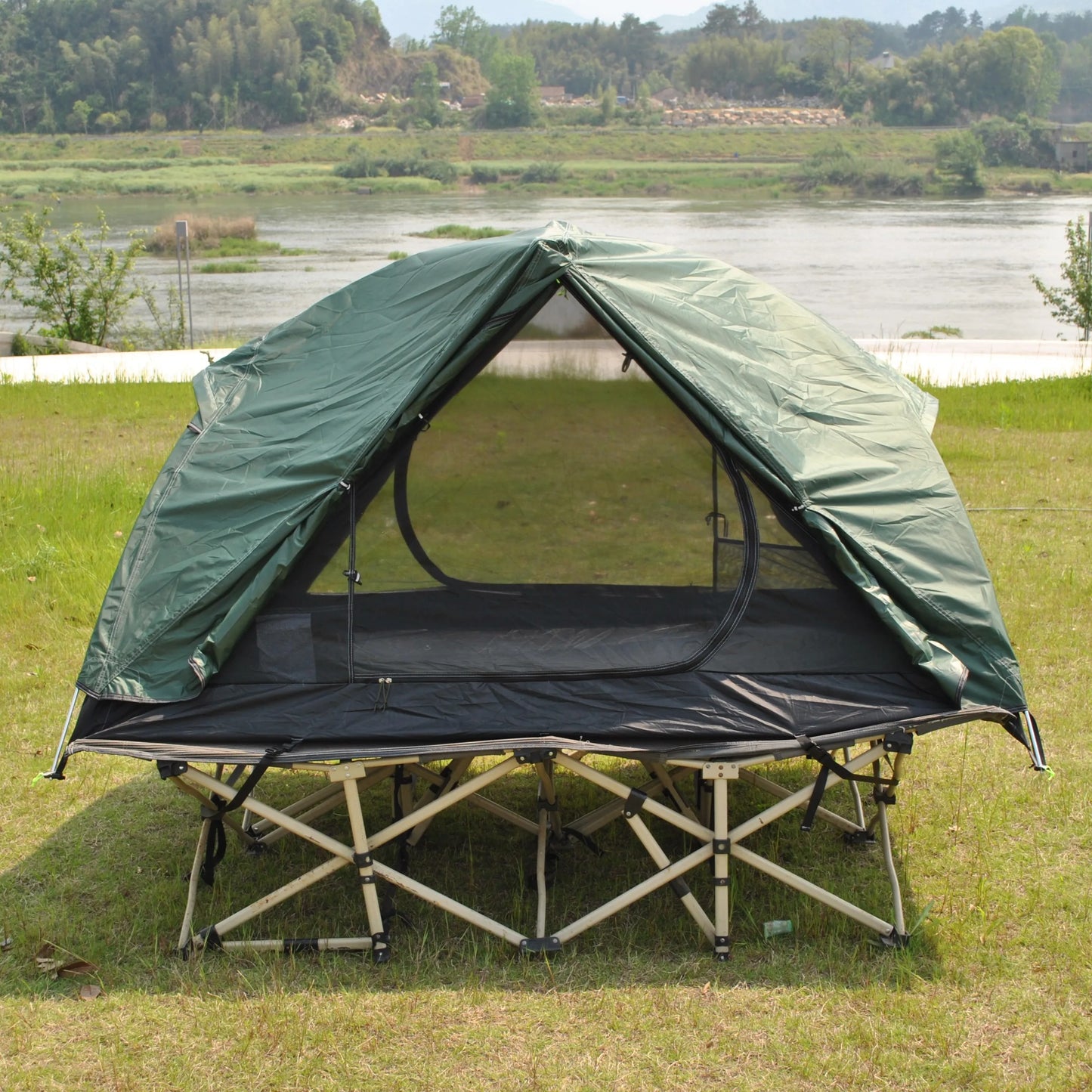 Ultralight 2 Person Cot Tent for Camping Ground Bed Tent with Footprint Bed Not Included the Bed