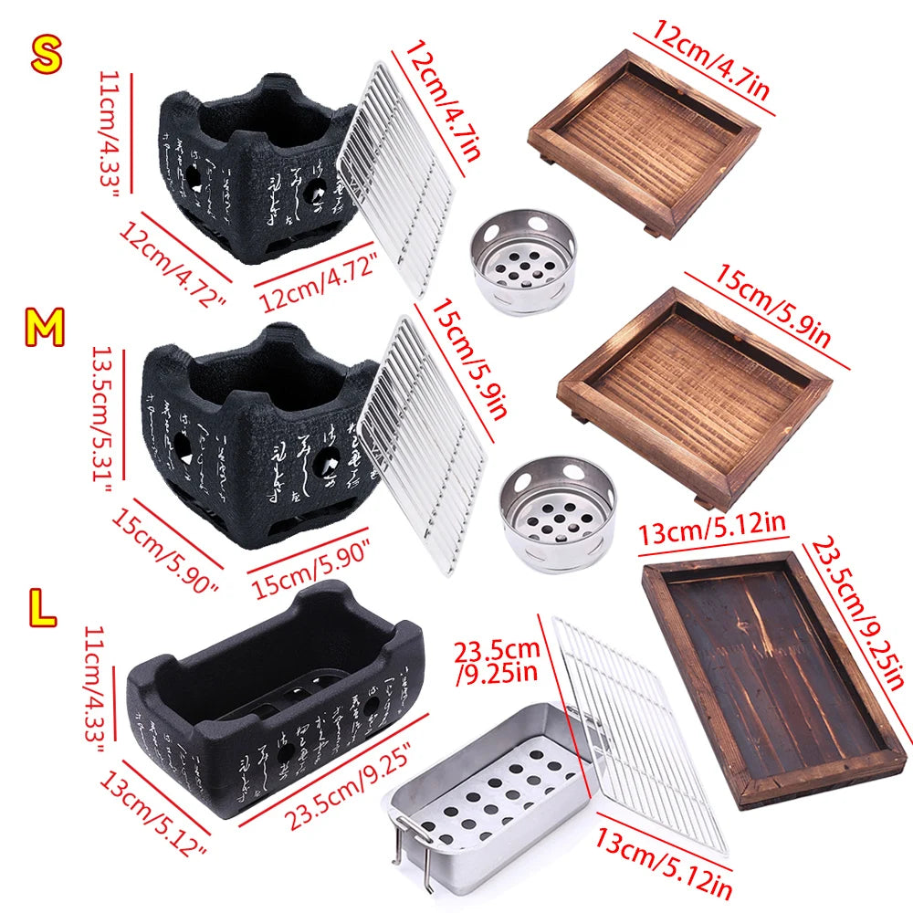 Portable Japanese BBQ Grill Korean Carbon Furnace Charcoal Grill Barbecue Stove Cooking Oven Household Outdoor Barbecue Tool