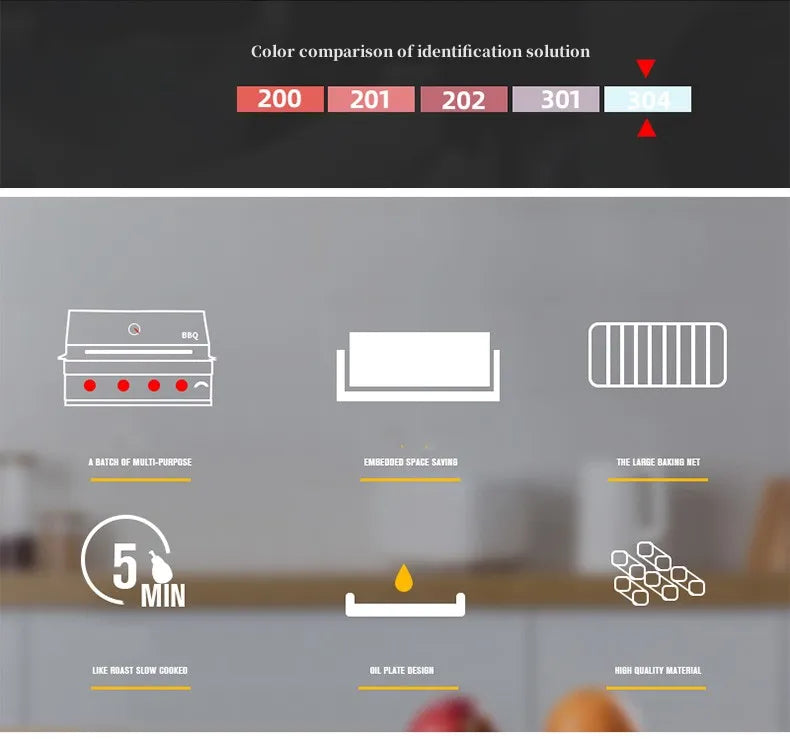 304 stainless steel embedded barbecue stove courtyard gas barbecue grill charcoal gas dual-purpose stewing stove BBQ