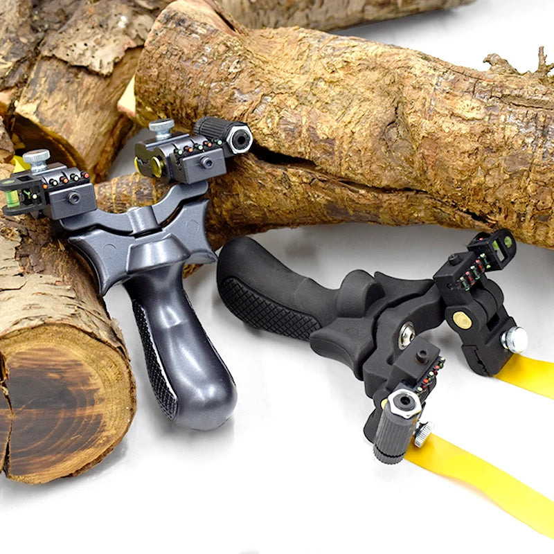 Resin Slingshot Rotating Catapult Head High Precision Outdoor Hunting Shooting Slingshots with Flat Rubber Band  Shooting Games