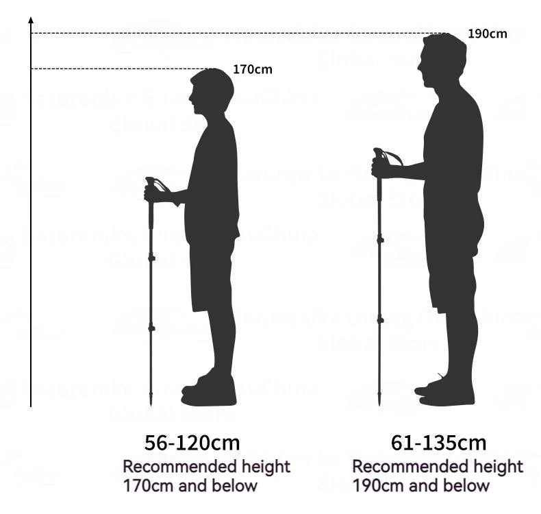 Naturehike ST03 7075 Aluminium Alloy Folding Trekking Pole Walking Stick Climbing Retractable 3 Sections Telescopic Alpenstocks