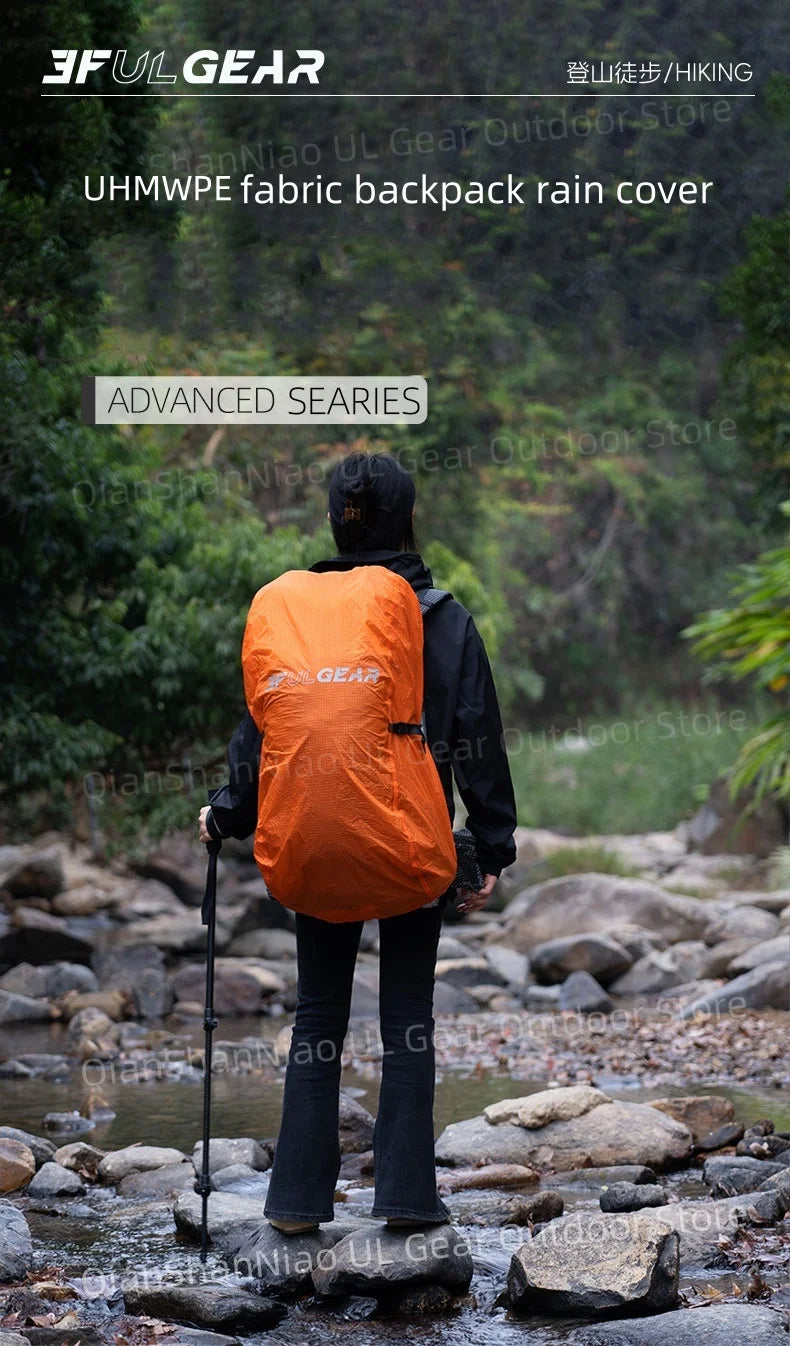 3F UL Gear UHMWPE Rain Cover For Backpack Outdoor Ultralight Hiking waterproof Trekking Rainproof 20-85L Backpack Cover