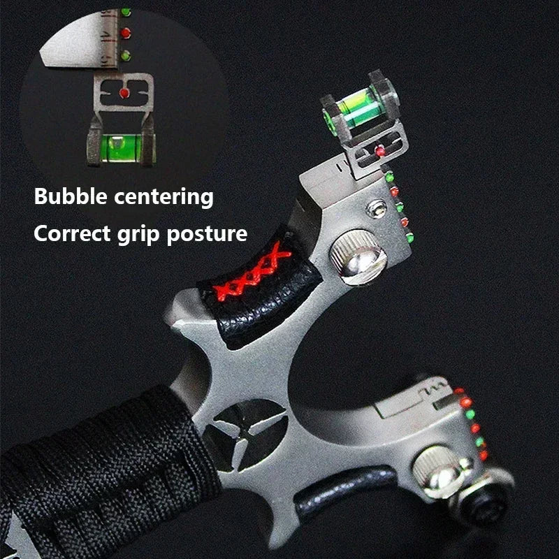 Laser slingshot High Quality Alloy Slingshot Flat Rubber Band Hunting Shooting Outdoor Catapult Hunting Slingshot