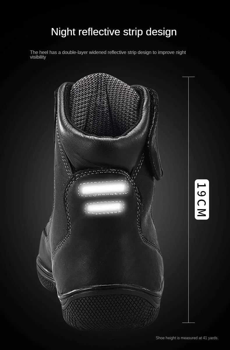 Motorcycle Riding Boots Men's Anti-slip Wear-resistant Locomotive Cycling Shoes Comfort Waterproof Anti-drop Four Seasons