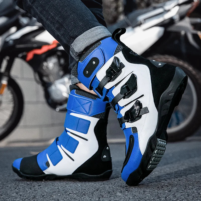 New Motorcycle Boots Men's Outdoor Sports Motocross Protective Boots Motos Slip Resistant Riding Shoes Motorcycle Accessories