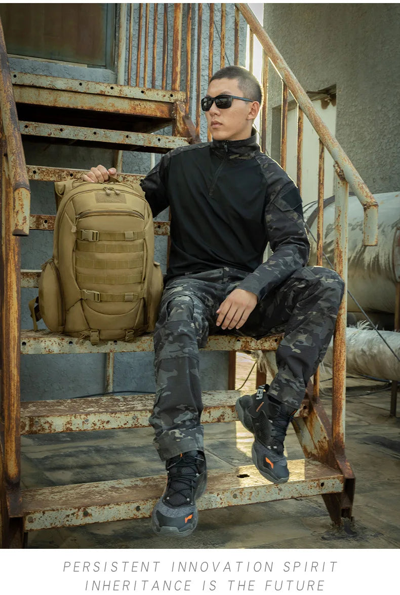 55L Tactics Backpack High Capacity Camping Backpacks Outdoor Army Camouflage Shoulder Bag Multifunction Fashion