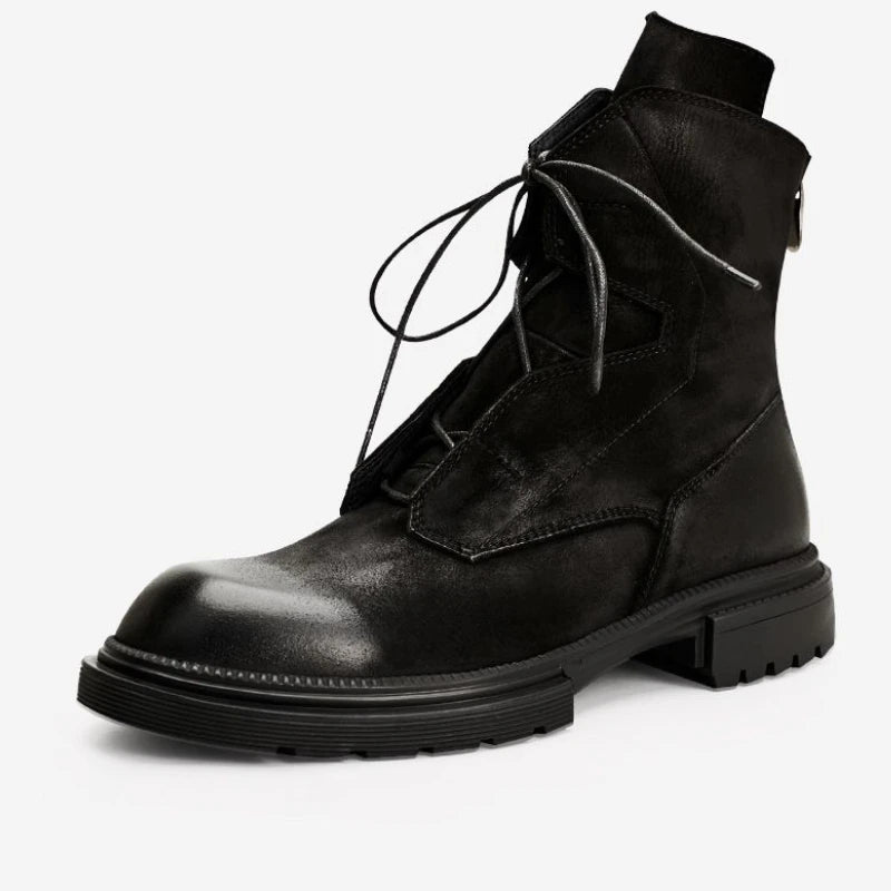 Motorcycle Riding Boots Genuine Leather British Leather Boots High Top Shoes Handmade Retro Men Leather Work Boot