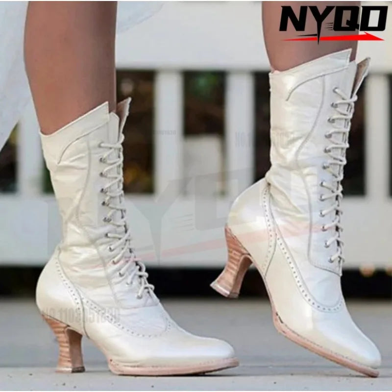 Motorcycle boots women pointed straps center heel women's boots wine glasses heel boots sizes 40-43 botas moto riding shoes