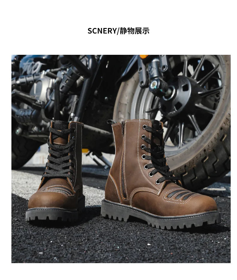 Motorcycle Riding Shoes High Top Motorcycle Boots Breathable Anti Fall Knight Equipment Road Racing Boots Motocross Boots