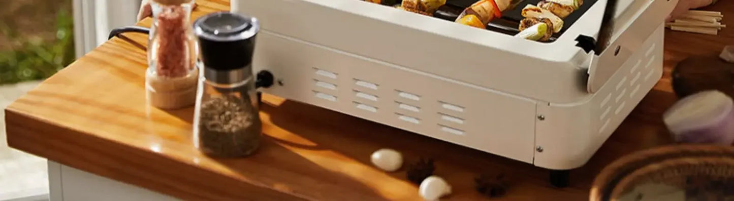 220V Le Kebab Barbecue Machine Smokeless Automatic Rotation Indoor Kebab Multi-function Skim Electric Barbecue Grill Smokeless A